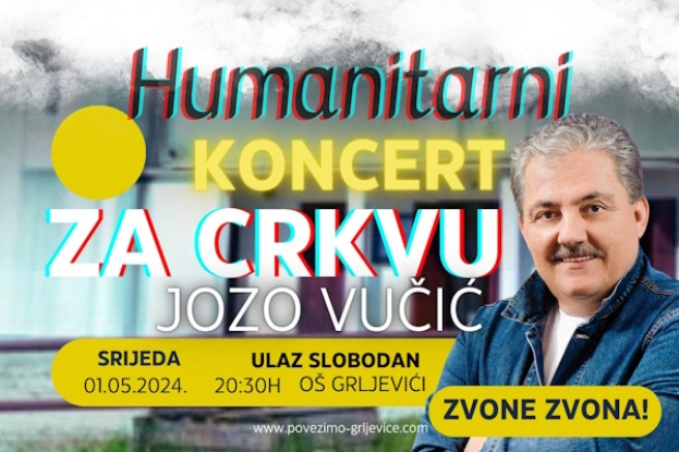 Grljevići: Veliki humanitarni koncert Joze Vučića 1. svibnja